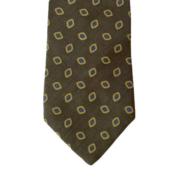 Brooks Brothers Other - Brooks Brothers Patterned Silk Tie Olive/ Blue /Gold